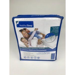 HEALTHY SLEEP Premium Mattress Encasement Allergy Resistant Waterproof, Queen